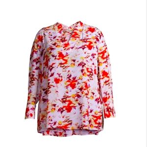 Terra & Sky NWT Plus Size V-Neck Long Sleeve Flowy Tunic Top 663